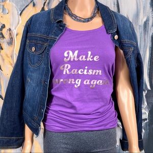 Make Racism Wrong Again womens medium NEW tank top cotton stretch Next Level